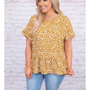 Chic Soul yellow “leopard” top